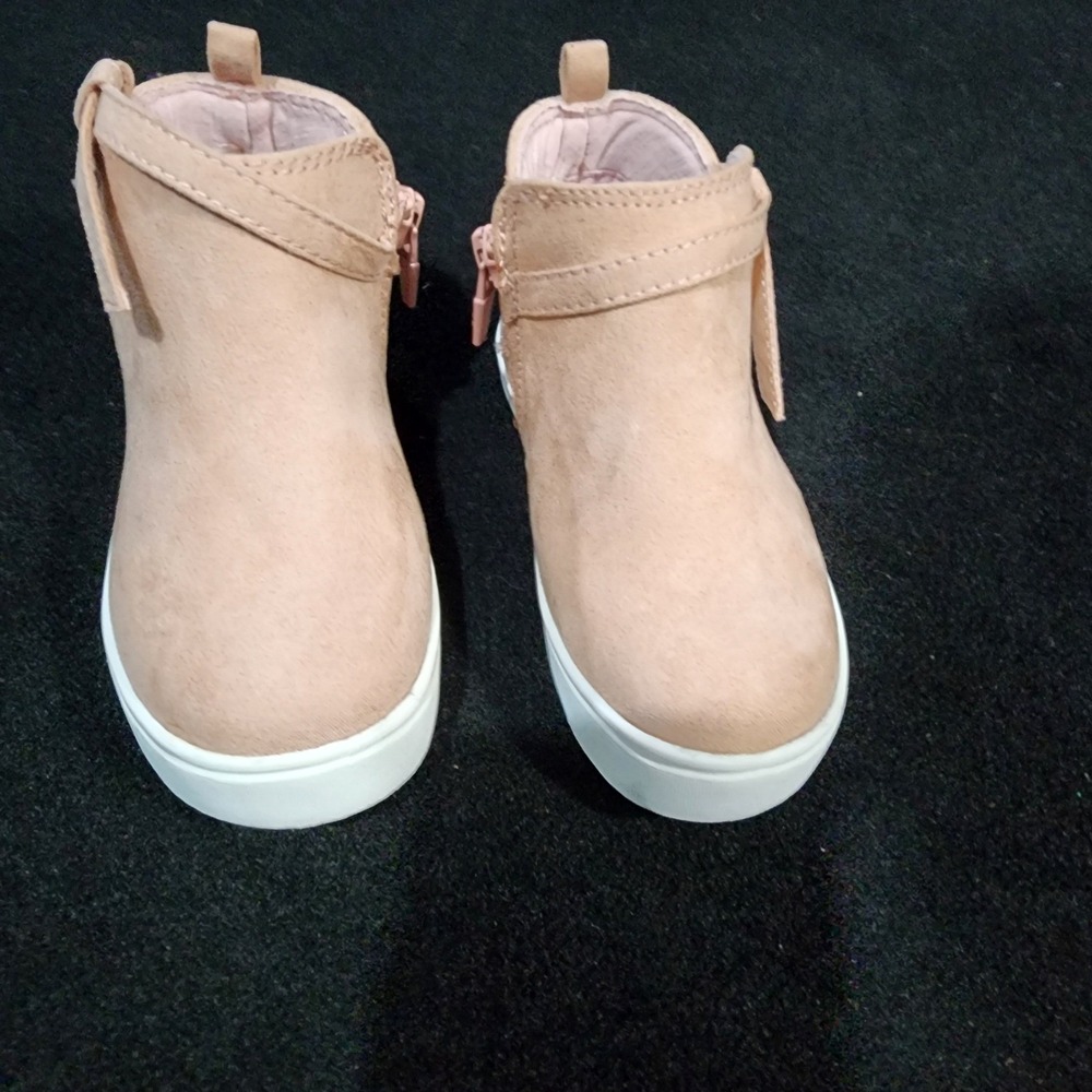 Dr Scholls Kids Boots Tan Suede Zip Side Ankle Booties Size 7 - Picture 7 of 8